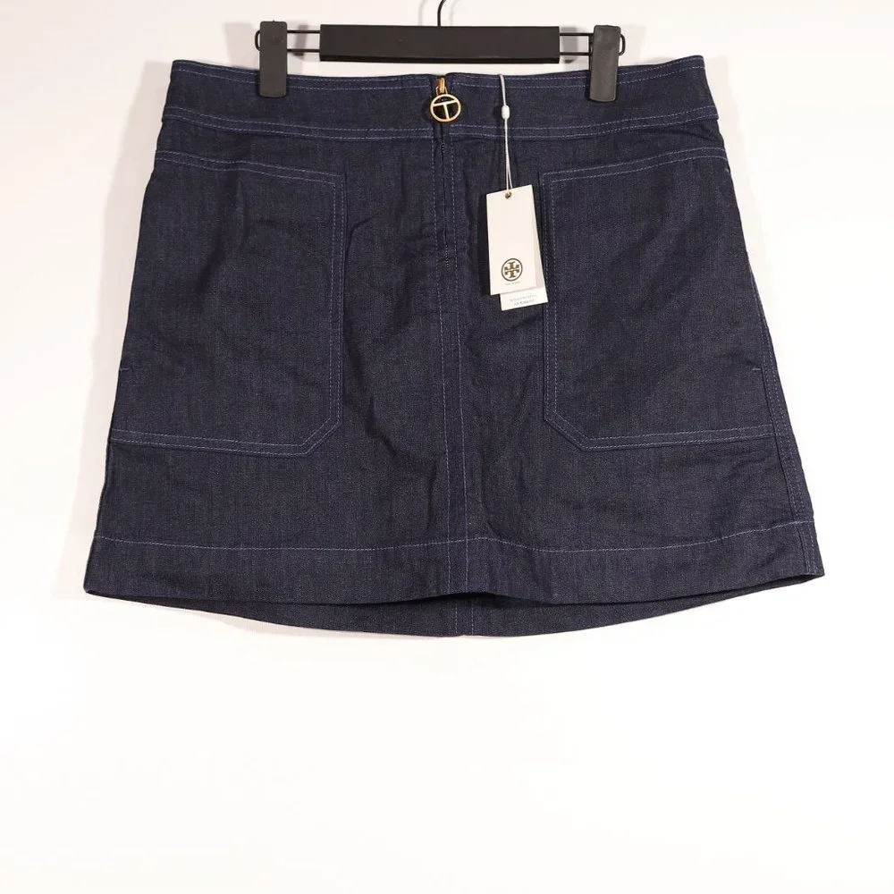 NWT Tory Burch Elise Mini Skirt in Resin Rinse Size 10